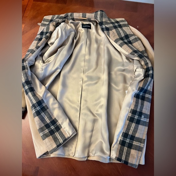 MarCona Coat Camel Plaid Sz 12 Matching Scarf - Picture 5 of 11